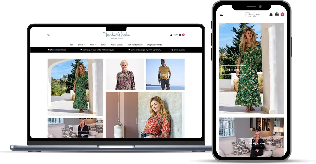 Website van Trendie Wendie
